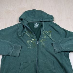 Backcountry 'Fencing' Full Zip Hoodie, Green&Yellow (XL)